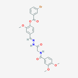 4-[(E)-({[(3,4-dimethoxybenzoyl)amino]acetyl}hydrazono)methyl]-2-methoxyphenyl 3-bromobenzoate - 