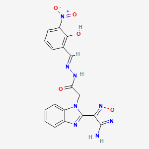 2-[2-(4-amino-1,2,5-oxadiazol-3-yl)-1H-benzimidazol-1-yl]-N'-{2-hydroxy-3-nitrobenzylidene}acetohydrazide - 