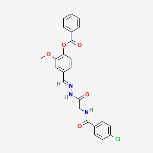 4-(2-(((4-Chlorobenzoyl)amino)acetyl)carbohydrazonoyl)-2-methoxyphenyl benzoate - 