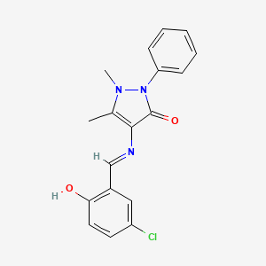 4-{[(E)-(5-chloro-2-hydroxyphenyl)methylidene]amino}-1,5-dimethyl-2-phenyl-1,2-dihydro-3H-pyrazol-3-one - 