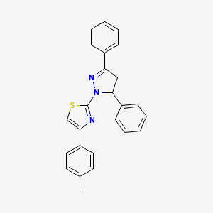2-(3,5-diphenyl-4,5-dihydro-1H-pyrazol-1-yl)-4-(4-methylphenyl)-1,3-thiazole - 296769-61-4