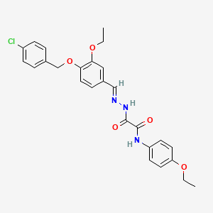 2-((2E)-2-{4-[(4-Chlorobenzyl)oxy]-3-ethoxybenzylidene}hydrazino)-N-(4-ethoxyphenyl)-2-oxoacetamide - 