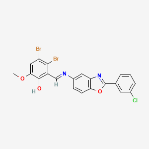 3,4-Dibromo-2-(((2-(3-chlorophenyl)benzo[d]oxazol-5-yl)imino)methyl)-6-methoxyphenol - 