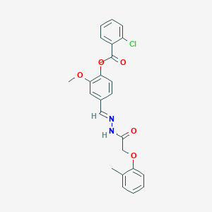 2-methoxy-4-[(E)-{2-[(2-methylphenoxy)acetyl]hydrazinylidene}methyl]phenyl 2-chlorobenzoate - 
