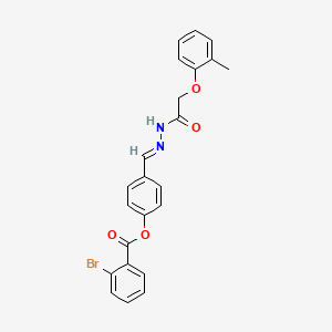 4-(2-((2-Methylphenoxy)acetyl)carbohydrazonoyl)phenyl 2-bromobenzoate - 350476-36-7