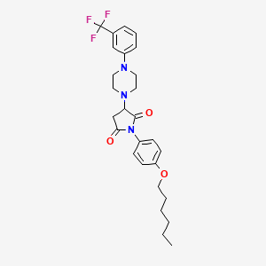 1-[4-(Hexyloxy)phenyl]-3-{4-[3-(trifluoromethyl)phenyl]piperazin-1-yl}pyrrolidine-2,5-dione - 