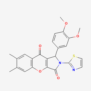 1-(3,4-Dimethoxyphenyl)-6,7-dimethyl-2-(1,3-thiazol-2-yl)-1,2-dihydrochromeno[2,3-c]pyrrole-3,9-dione - 