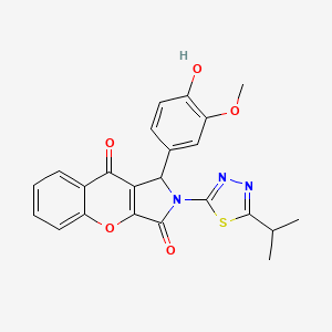 1-(4-Hydroxy-3-methoxyphenyl)-2-[5-(propan-2-yl)-1,3,4-thiadiazol-2-yl]-1,2-dihydrochromeno[2,3-c]pyrrole-3,9-dione - 