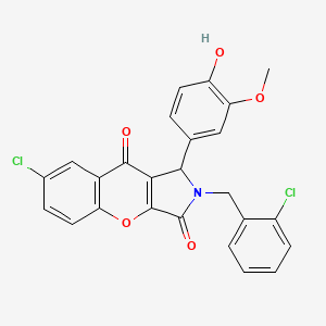 7-Chloro-2-(2-chlorobenzyl)-1-(4-hydroxy-3-methoxyphenyl)-1,2-dihydrochromeno[2,3-c]pyrrole-3,9-dione - 