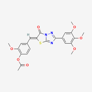 2-methoxy-4-{(Z)-[6-oxo-2-(3,4,5-trimethoxyphenyl)[1,3]thiazolo[3,2-b][1,2,4]triazol-5(6H)-ylidene]methyl}phenyl acetate - 
