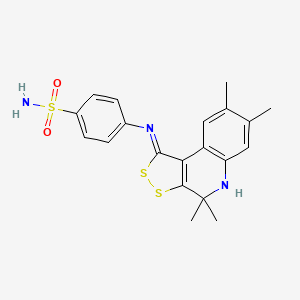 4-{[(1Z)-4,4,7,8-tetramethyl-4,5-dihydro-1H-[1,2]dithiolo[3,4-c]quinolin-1-ylidene]amino}benzenesulfonamide - 
