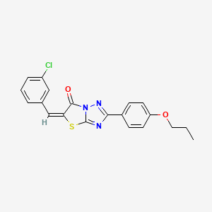 (5E)-5-(3-chlorobenzylidene)-2-(4-propoxyphenyl)[1,3]thiazolo[3,2-b][1,2,4]triazol-6(5H)-one - 606955-92-4