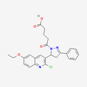 5-[5-(2-chloro-6-ethoxyquinolin-3-yl)-3-phenyl-4,5-dihydro-1H-pyrazol-1-yl]-5-oxopentanoic acid - 