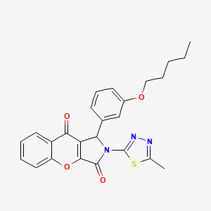 2-(5-Methyl-1,3,4-thiadiazol-2-yl)-1-[3-(pentyloxy)phenyl]-1,2-dihydrochromeno[2,3-c]pyrrole-3,9-dione - 