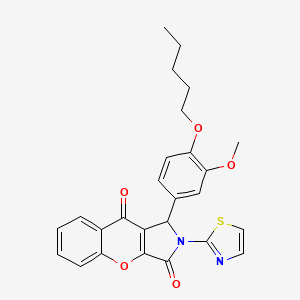 1-[3-Methoxy-4-(pentyloxy)phenyl]-2-(1,3-thiazol-2-yl)-1,2-dihydrochromeno[2,3-c]pyrrole-3,9-dione - 