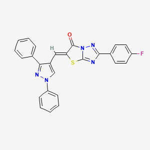 (5Z)-5-[(1,3-diphenyl-1H-pyrazol-4-yl)methylene]-2-(4-fluorophenyl)[1,3]thiazolo[3,2-b][1,2,4]triazol-6(5H)-one - 