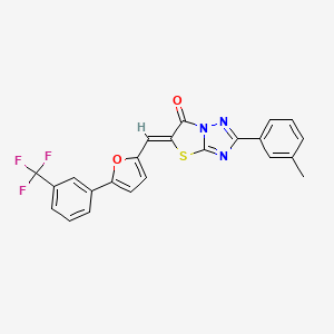 (5Z)-2-(3-methylphenyl)-5-({5-[3-(trifluoromethyl)phenyl]-2-furyl}methylene)[1,3]thiazolo[3,2-b][1,2,4]triazol-6(5H)-one - 