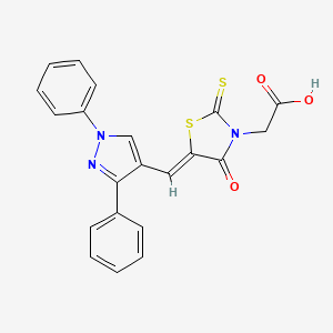 {(5Z)-5-[(1,3-diphenyl-1H-pyrazol-4-yl)methylene]-4-oxo-2-thioxo-1,3-thiazolidin-3-yl}acetic acid - 624724-48-7