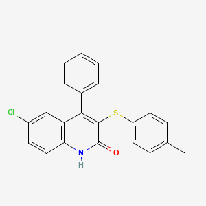 6-chloro-3-[(4-methylphenyl)thio]-4-phenylquinolin-2(1H)-one - 