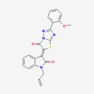 (3Z)-1-allyl-3-[2-(2-methoxyphenyl)-6-oxo[1,3]thiazolo[3,2-b][1,2,4]triazol-5(6H)-ylidene]-1,3-dihydro-2H-indol-2-one - 