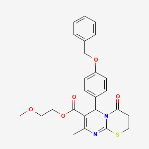 2-methoxyethyl 6-[4-(benzyloxy)phenyl]-8-methyl-4-oxo-2H,3H,4H,6H-pyrimido[2,1-b][1,3]thiazine-7-carboxylate - 