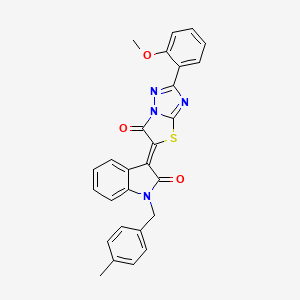 (3Z)-3-[2-(2-methoxyphenyl)-6-oxo[1,3]thiazolo[3,2-b][1,2,4]triazol-5(6H)-ylidene]-1-(4-methylbenzyl)-1,3-dihydro-2H-indol-2-one - 