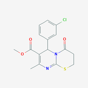 methyl 6-(3-chlorophenyl)-8-methyl-4-oxo-2H,3H,4H,6H-pyrimido[2,1-b][1,3]thiazine-7-carboxylate - 