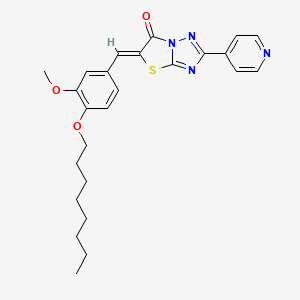 (5Z)-5-[3-methoxy-4-(octyloxy)benzylidene]-2-(pyridin-4-yl)[1,3]thiazolo[3,2-b][1,2,4]triazol-6(5H)-one - 617694-27-6