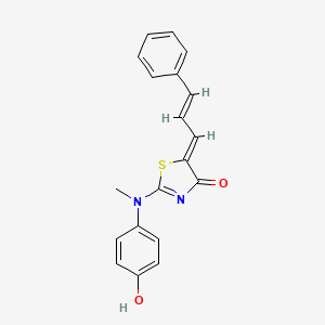 (5Z)-2-[(4-hydroxyphenyl)(methyl)amino]-5-[(2E)-3-phenylprop-2-en-1-ylidene]-1,3-thiazol-4(5H)-one - 