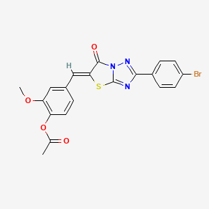 4-{(Z)-[2-(4-bromophenyl)-6-oxo[1,3]thiazolo[3,2-b][1,2,4]triazol-5(6H)-ylidene]methyl}-2-methoxyphenyl acetate - 
