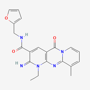 7-ethyl-N-(furan-2-ylmethyl)-6-imino-11-methyl-2-oxo-1,7,9-triazatricyclo[8.4.0.03,8]tetradeca-3(8),4,9,11,13-pentaene-5-carboxamide - 