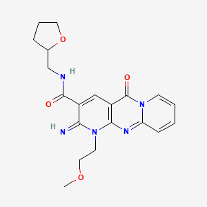 6-imino-7-(2-methoxyethyl)-2-oxo-N-(oxolan-2-ylmethyl)-1,7,9-triazatricyclo[8.4.0.03,8]tetradeca-3(8),4,9,11,13-pentaene-5-carboxamide - 510762-48-8