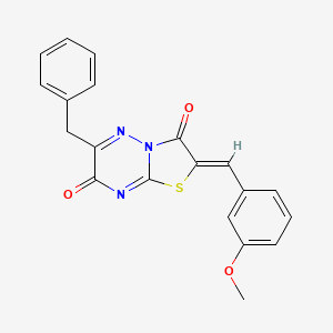 (2Z)-6-benzyl-2-(3-methoxybenzylidene)-7H-[1,3]thiazolo[3,2-b][1,2,4]triazine-3,7(2H)-dione - 