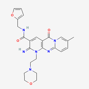 N-[(furan-2-yl)methyl]-6-imino-13-methyl-7-[2-(morpholin-4-yl)ethyl]-2-oxo-1,7,9-triazatricyclo[8.4.0.0^{3,8}]tetradeca-3(8),4,9,11,13-pentaene-5-carboxamide - 