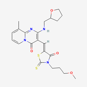 3-{(Z)-[3-(3-Methoxypropyl)-4-oxo-2-thioxo-1,3-thiazolidin-5-ylidene]methyl}-9-methyl-2-[(tetrahydro-2-furanylmethyl)amino]-4H-pyrido[1,2-A]pyrimidin-4-one - 