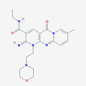 N-ethyl-6-imino-13-methyl-7-[2-(morpholin-4-yl)ethyl]-2-oxo-1,7,9-triazatricyclo[8.4.0.0^{3,8}]tetradeca-3(8),4,9,11,13-pentaene-5-carboxamide - 