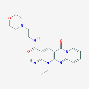7-ethyl-6-imino-N-(2-morpholin-4-ylethyl)-2-oxo-1,7,9-triazatricyclo[8.4.0.03,8]tetradeca-3(8),4,9,11,13-pentaene-5-carboxamide - 618383-63-4