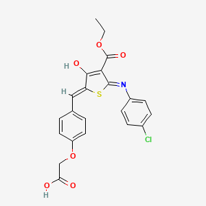 2-[4-[(Z)-[5-(4-chloroanilino)-4-ethoxycarbonyl-3-oxothiophen-2-ylidene]methyl]phenoxy]acetic acid - 