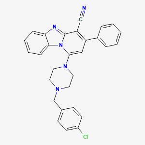 1-[4-(4-Chlorobenzyl)piperazin-1-yl]-3-phenylpyrido[1,2-a]benzimidazole-4-carbonitrile - 