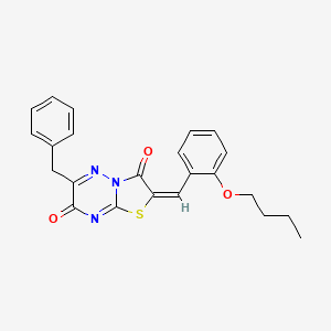 (2E)-6-benzyl-2-(2-butoxybenzylidene)-7H-[1,3]thiazolo[3,2-b][1,2,4]triazine-3,7(2H)-dione - 