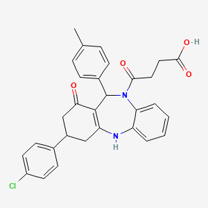 4-[3-(4-chlorophenyl)-11-(4-methylphenyl)-1-oxo-1,2,3,4,5,11-hexahydro-10H-dibenzo[b,e][1,4]diazepin-10-yl]-4-oxobutanoic acid - 