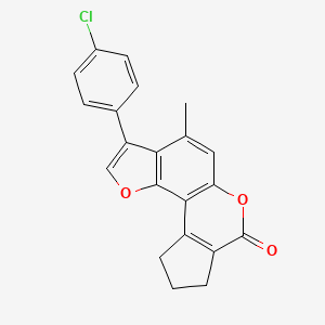 3-(4-chlorophenyl)-4-methyl-9,10-dihydrocyclopenta[c]furo[2,3-f]chromen-7(8H)-one - 