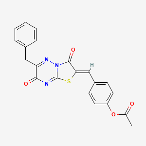 4-[(Z)-(6-benzyl-3,7-dioxo-7H-[1,3]thiazolo[3,2-b][1,2,4]triazin-2(3H)-ylidene)methyl]phenyl acetate - 463959-52-6