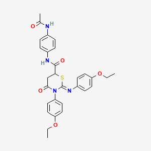 (2Z)-N-[4-(acetylamino)phenyl]-3-(4-ethoxyphenyl)-2-[(4-ethoxyphenyl)imino]-4-oxo-1,3-thiazinane-6-carboxamide - 443321-77-5