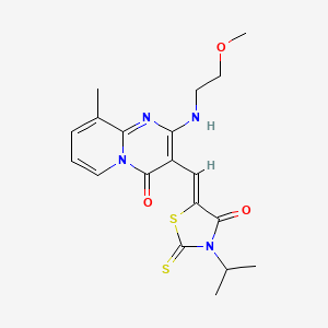 3-[(Z)-(3-isopropyl-4-oxo-2-thioxo-1,3-thiazolidin-5-ylidene)methyl]-2-[(2-methoxyethyl)amino]-9-methyl-4H-pyrido[1,2-a]pyrimidin-4-one - 