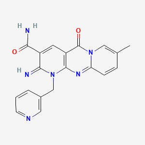 6-imino-13-methyl-2-oxo-7-(pyridin-3-ylmethyl)-1,7,9-triazatricyclo[8.4.0.03,8]tetradeca-3(8),4,9,11,13-pentaene-5-carboxamide - 