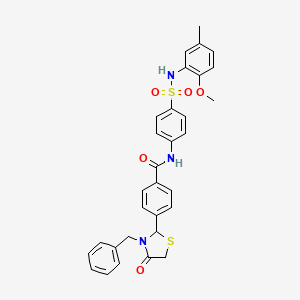 4-(3-benzyl-4-oxo-1,3-thiazolidin-2-yl)-N-{4-[(2-methoxy-5-methylphenyl)sulfamoyl]phenyl}benzamide - 