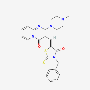 3-[(Z)-(3-benzyl-4-oxo-2-thioxo-1,3-thiazolidin-5-ylidene)methyl]-2-(4-ethylpiperazin-1-yl)-4H-pyrido[1,2-a]pyrimidin-4-one - 