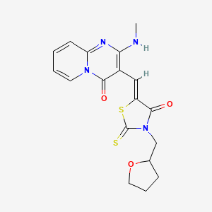 2-(methylamino)-3-{(Z)-[4-oxo-3-(tetrahydrofuran-2-ylmethyl)-2-thioxo-1,3-thiazolidin-5-ylidene]methyl}-4H-pyrido[1,2-a]pyrimidin-4-one - 