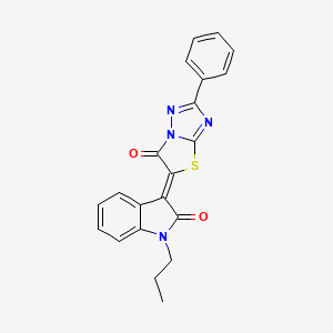 (3Z)-3-(6-oxo-2-phenyl[1,3]thiazolo[3,2-b][1,2,4]triazol-5(6H)-ylidene)-1-propyl-1,3-dihydro-2H-indol-2-one - 